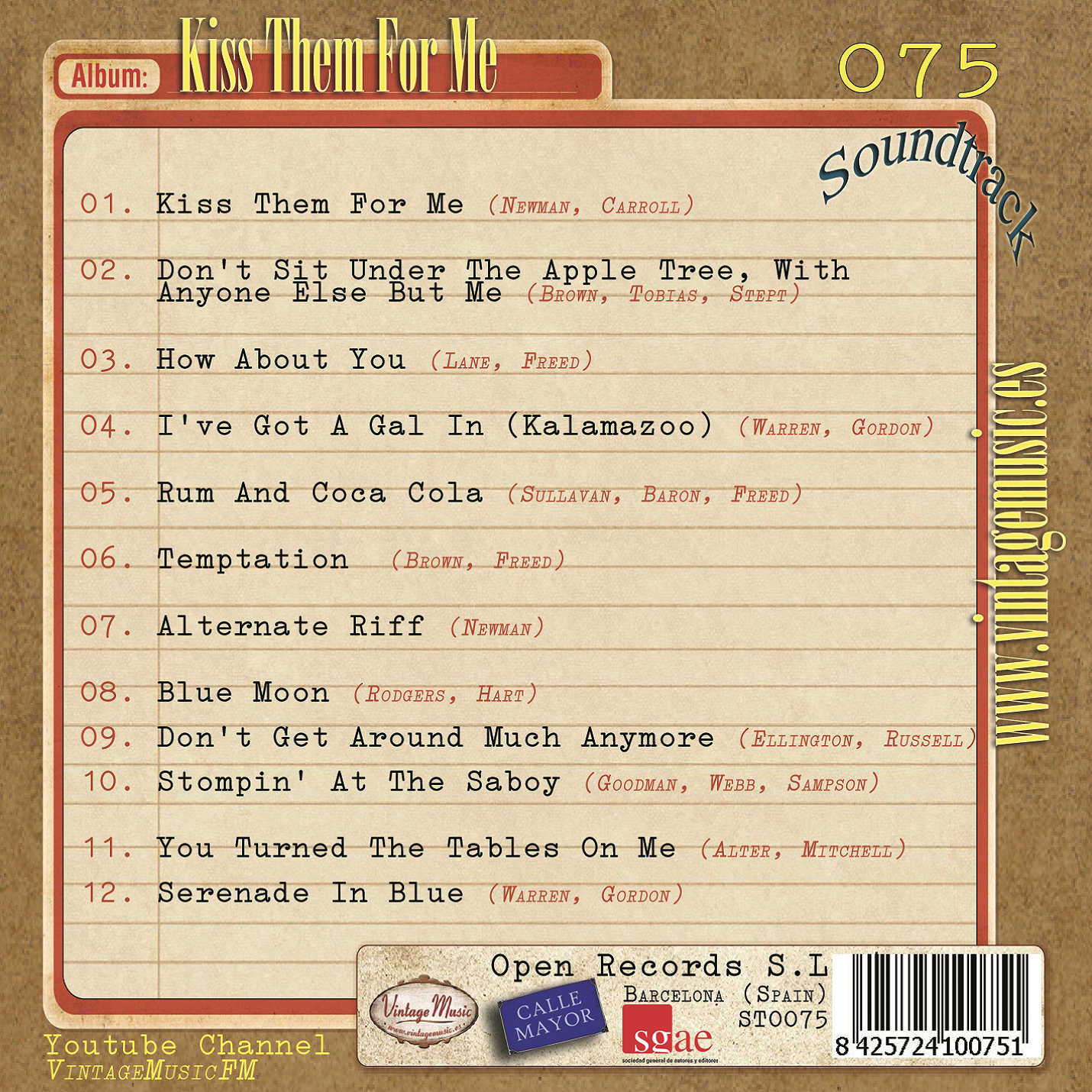 Kiss Them For Me (Colección Soundtrack - #75)