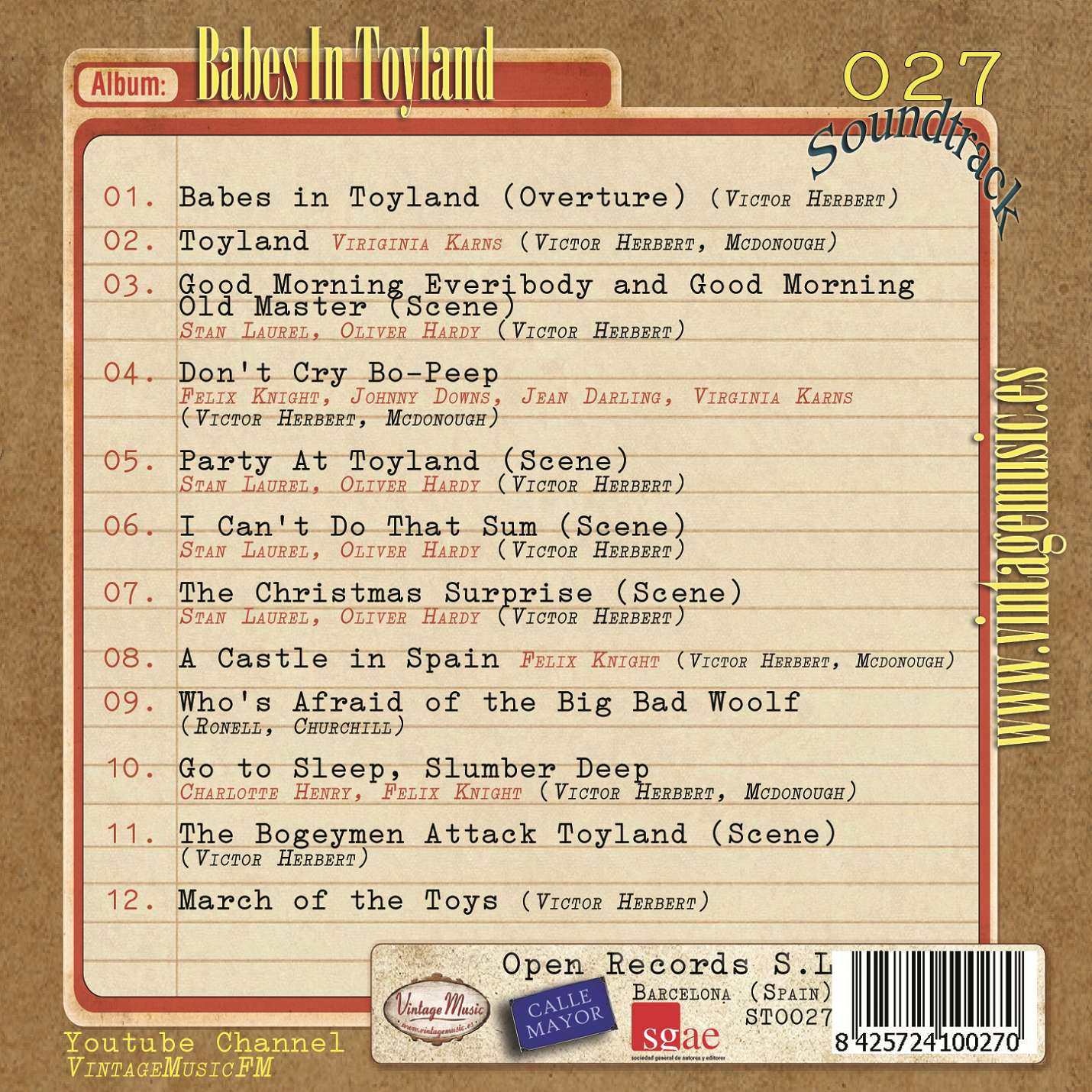 Babes In Toyland (Colección Soundtrack - #27)