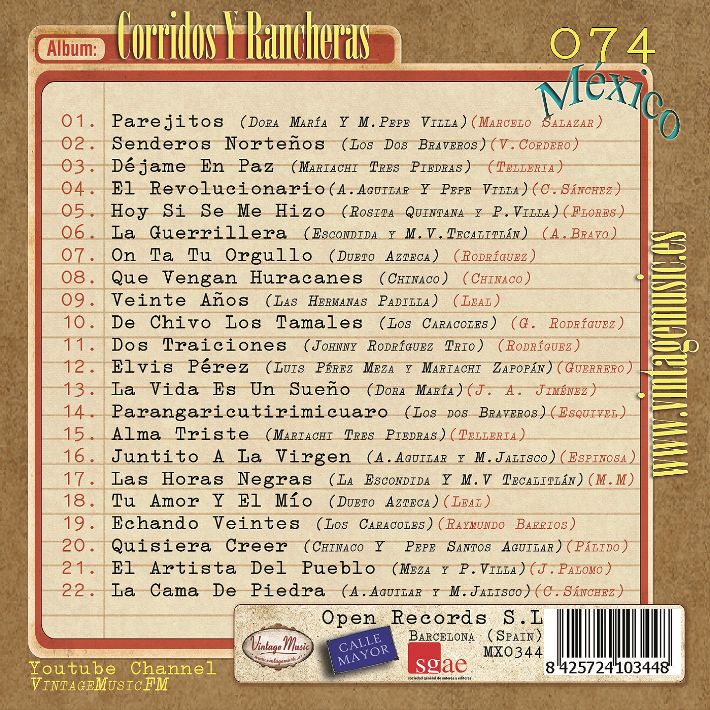 Corridos y Rancheras (Colección México - #74)