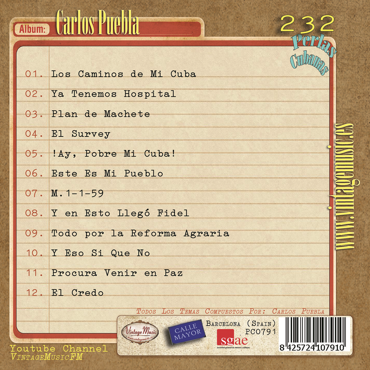 Carlos Puebla (Colección Perlas Cubanas - #232)
