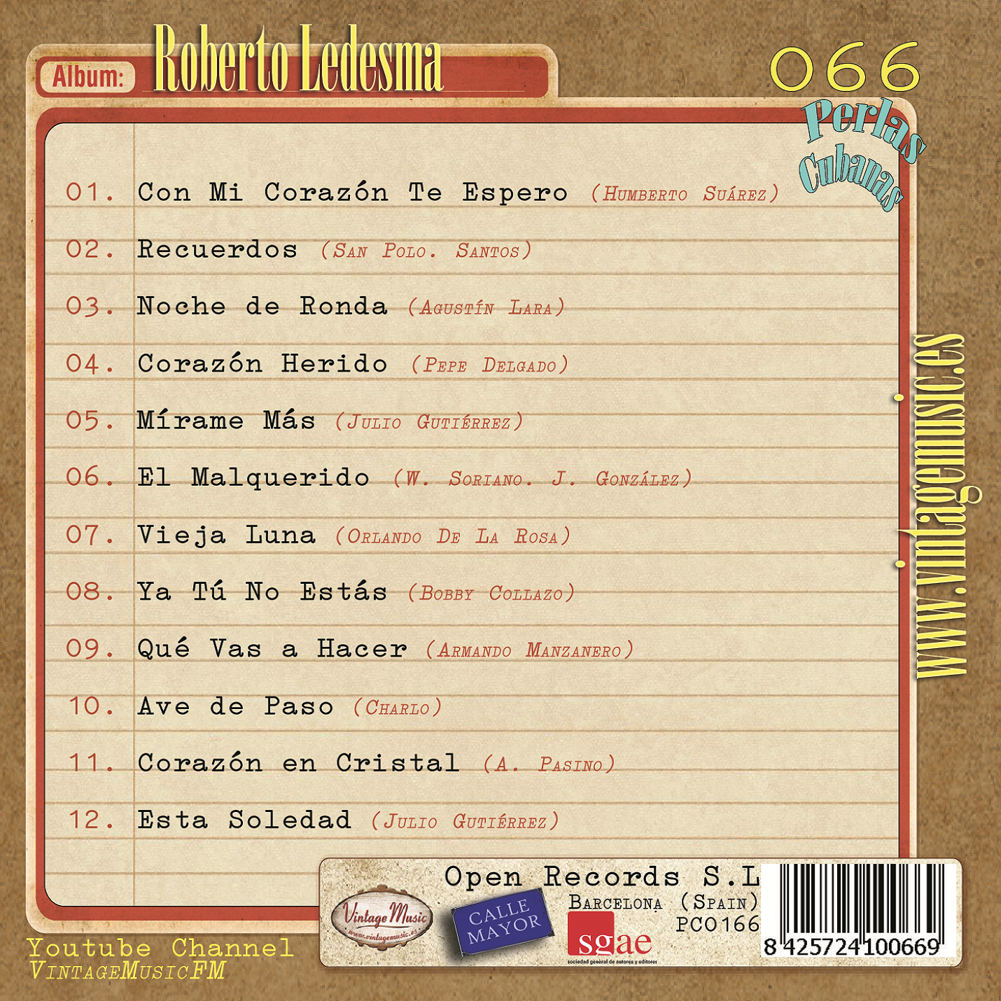 Roberto Ledesma (Colección Perlas Cubanas - #66)