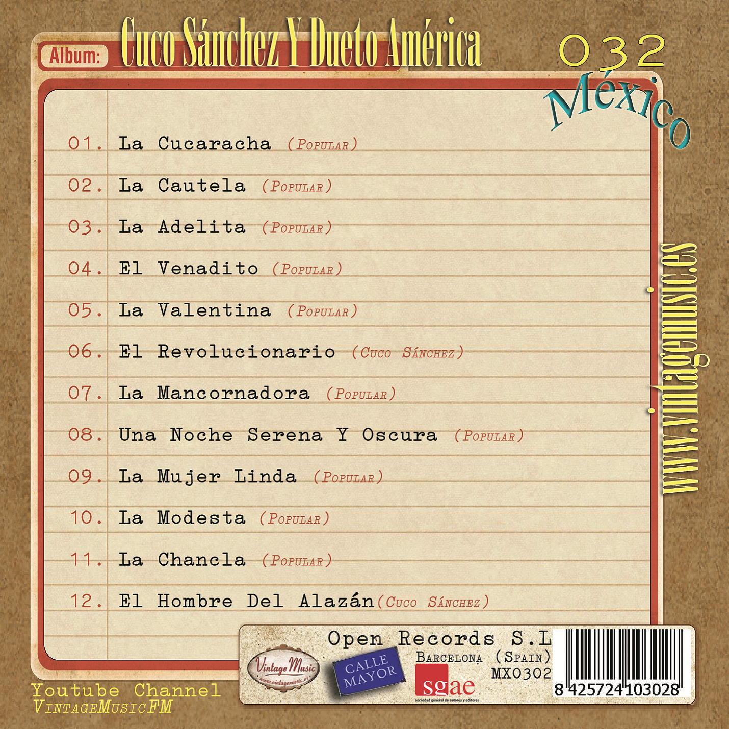 Cuco Sánchez - "La Cucaracha" (Colección México - #32)