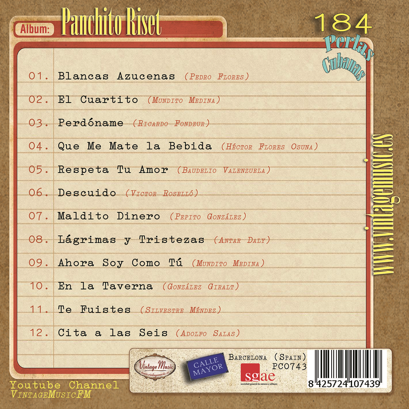 Panchito Riset (Colección Perlas Cubanas - #184)