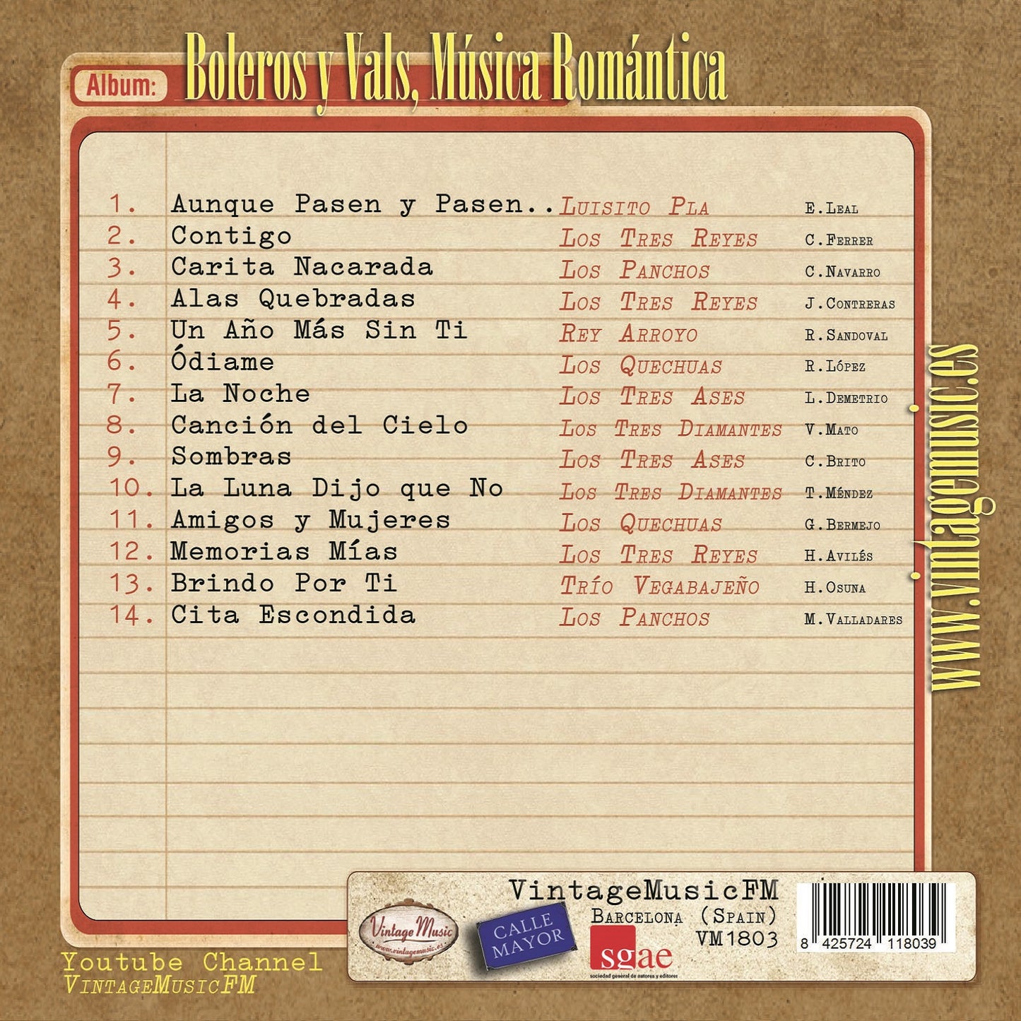 Boleros y Vals, Música Romántica (Colección Vintage Music)