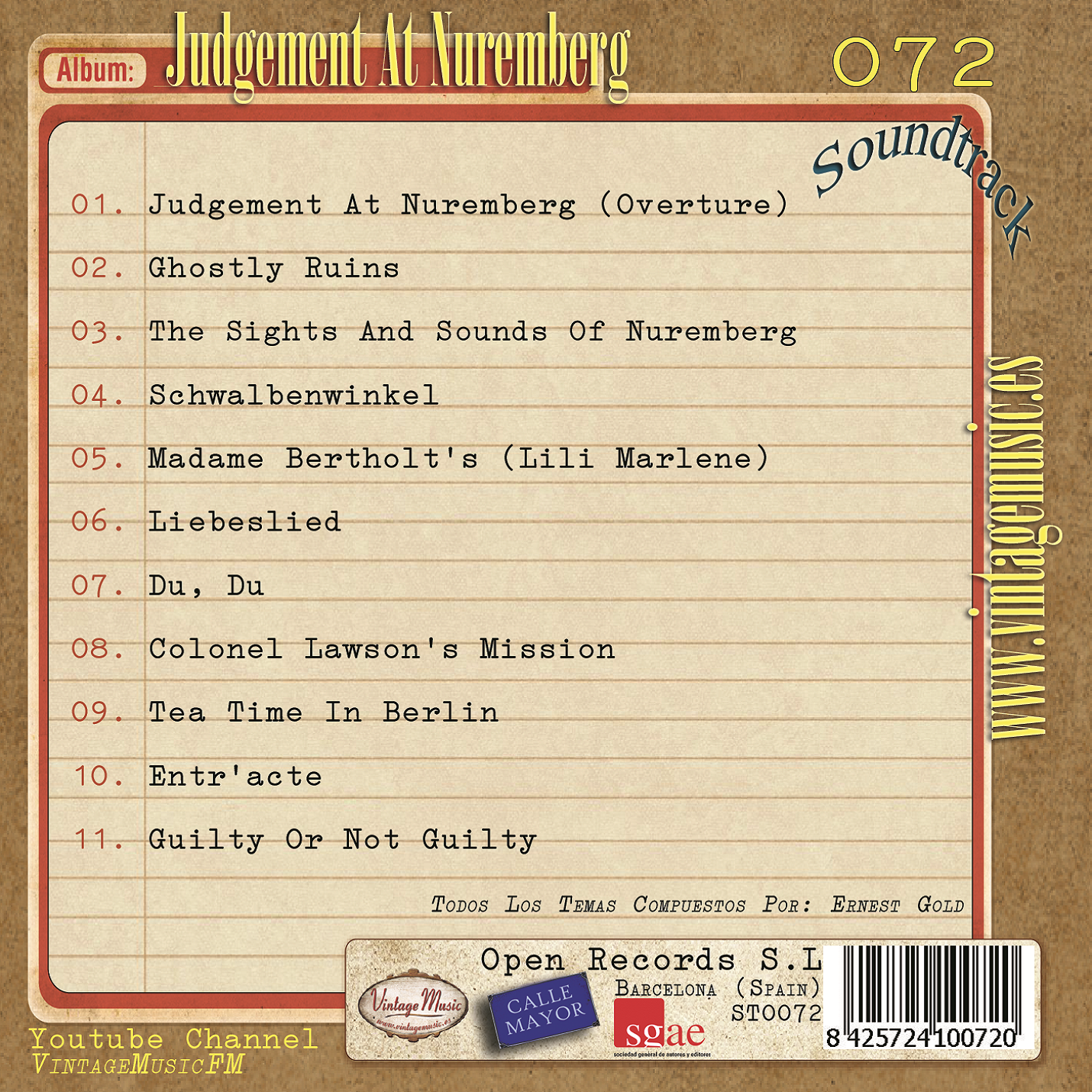 Judgement At Nuremberg (Colección Soundtrack - #72)