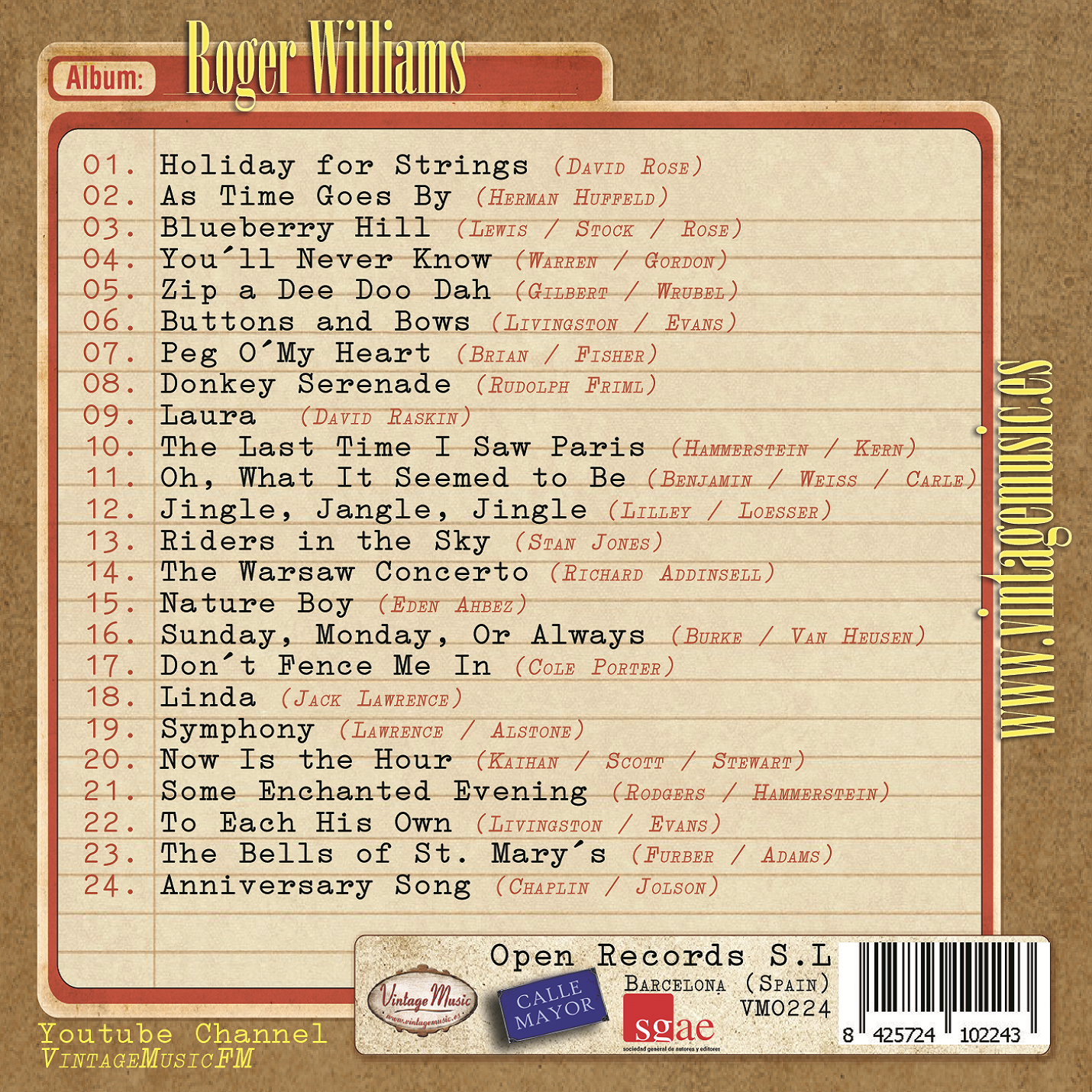 Roger Williams (Colección Vintage Music)