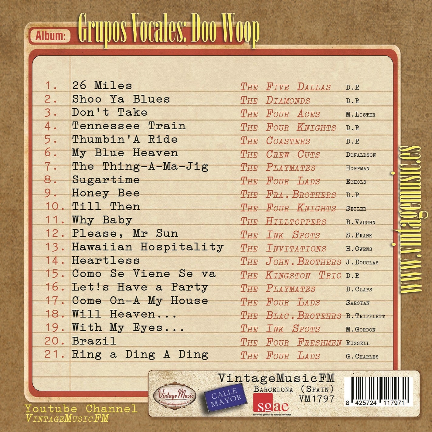 Grupos Vocales: Doo Woop (Colección Vintage Music)