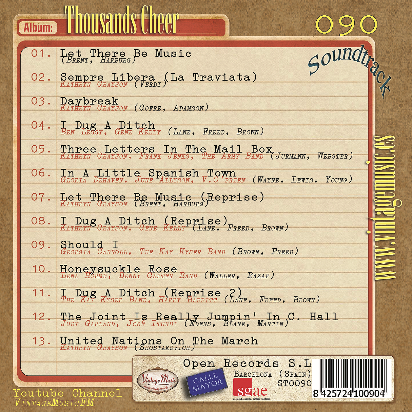 Thousands Cheer (Colección Soundtrack - #90)