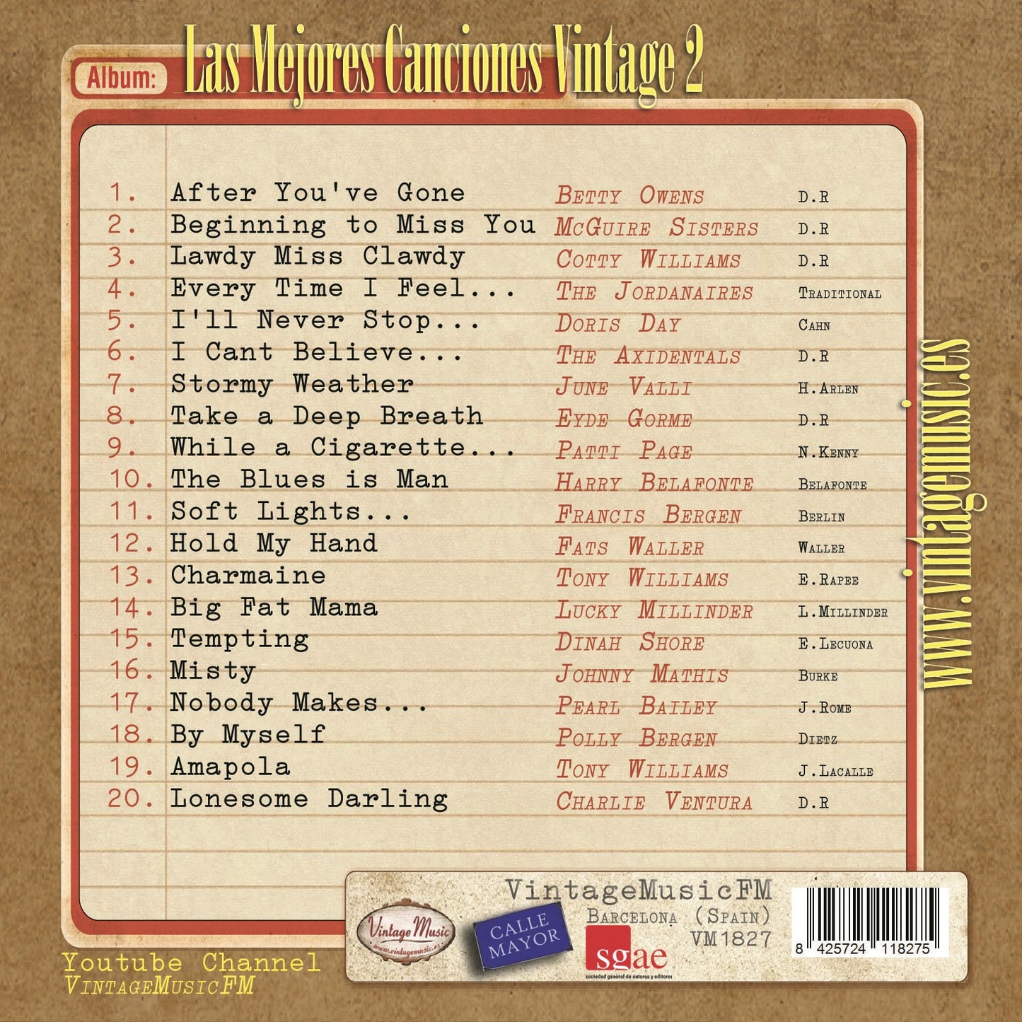 Las Mejores Canciones Vintage 2 - (Colección VintageMusicFM)