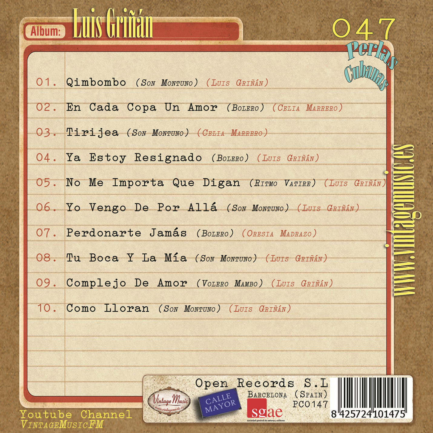 Luis Griñán y su Orquesta (Colección Perlas Cubanas - #47)