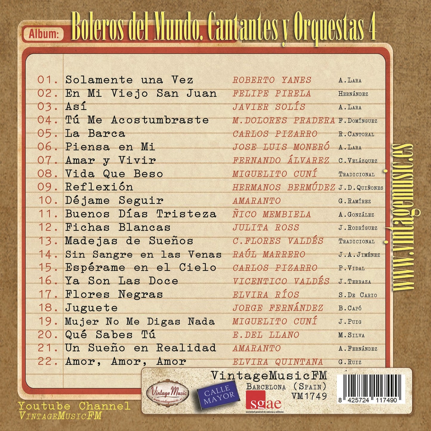 Boleros de Mundo. Cantantes y Orquestas 4 (Colección Boleros)