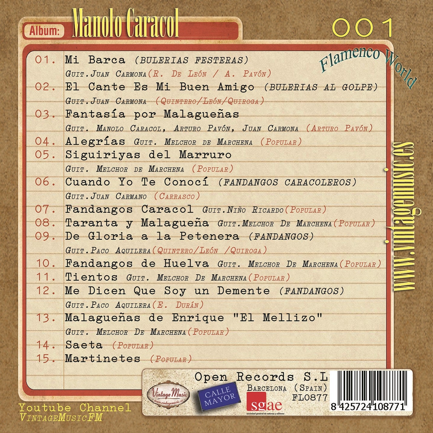 Manolo Caracol (Colección Flamenco - #01)