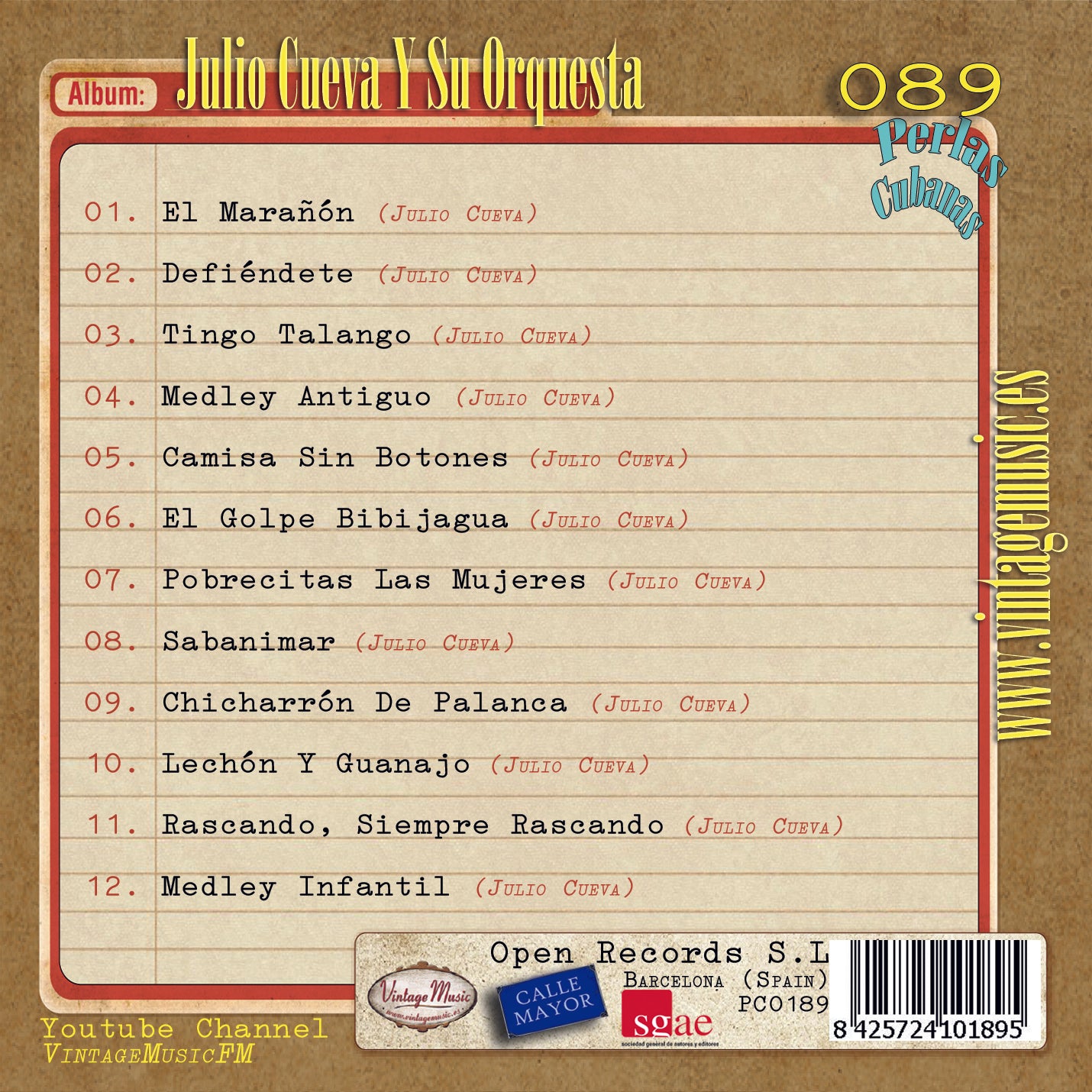 Julio Cueva (Colección Perlas Cubanas - #89)