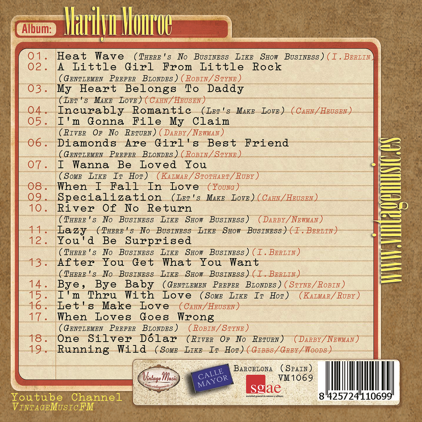 Marilyn Monroe (Colección Vintage Music)