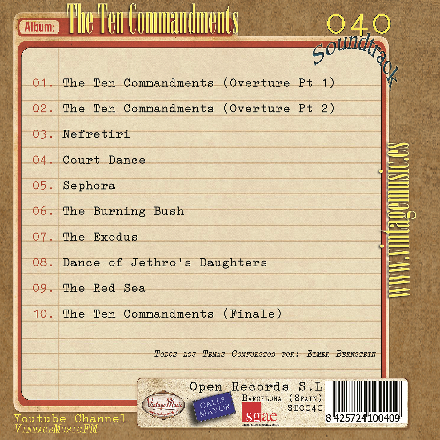 The Ten Commandaments (Colección Soundtrack - #40)