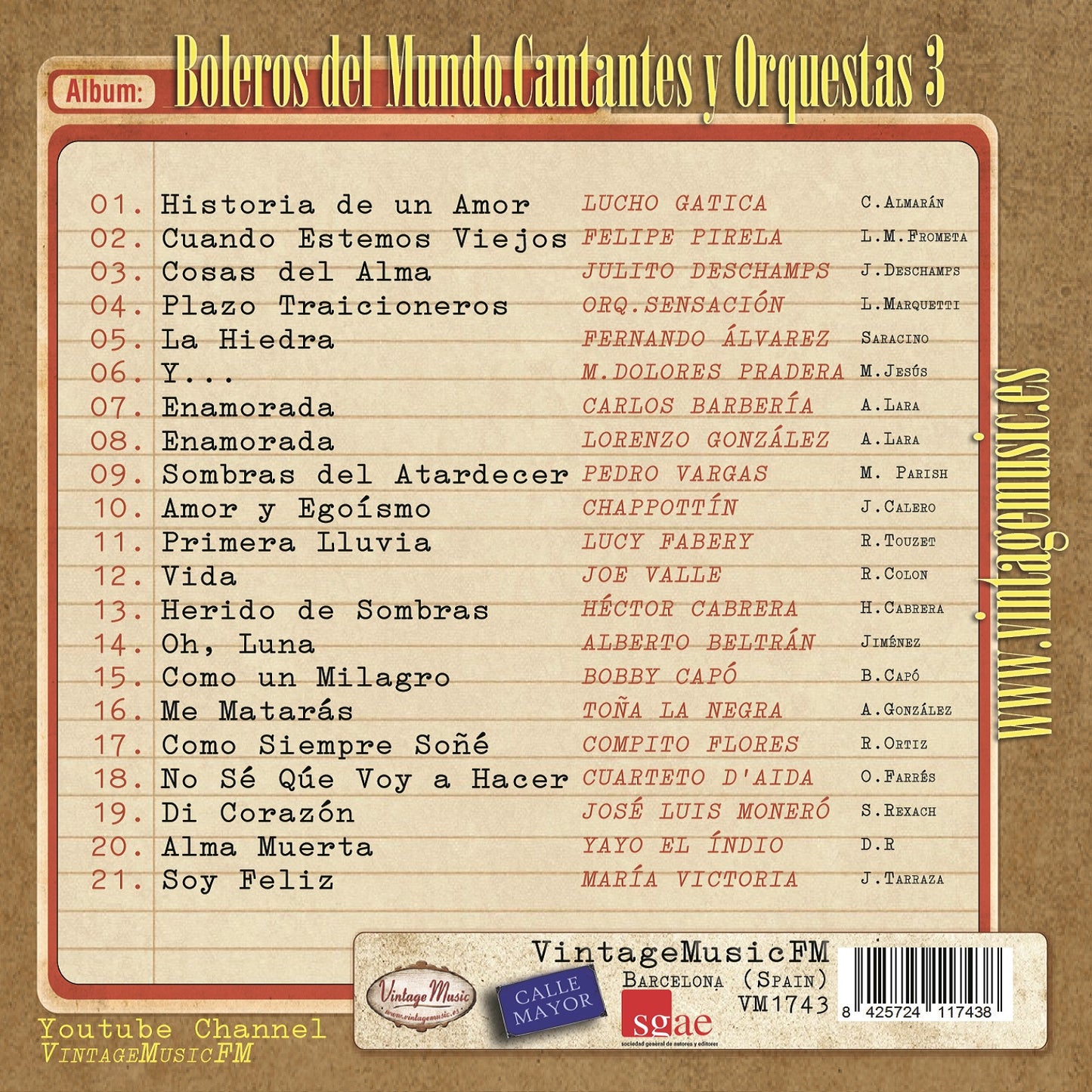 Boleros del Mundo - Cantantes y Orquestas 3 (Colección Boleros)